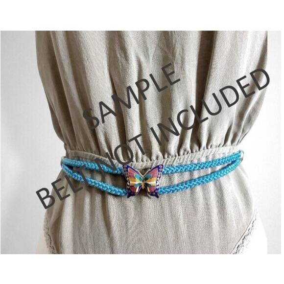 Vintage Cloisonné Butterfly Belt Buckle Only Brass 1980's Add Belt Collectable - Picture 4 of 4